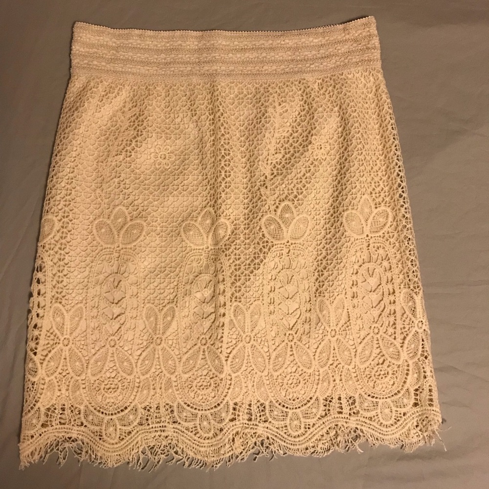 Cream Lace Skirt